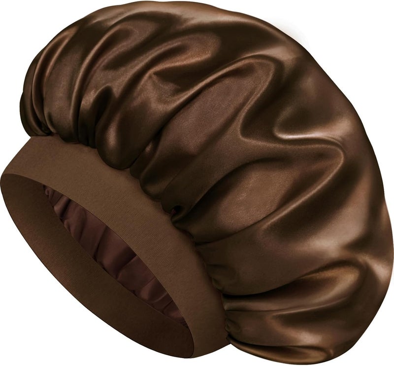 Doitory Store Satin Silk Bonnet for Sleeping, Double Layer Silk Sleep Cap for Men & Women, Soft Satin Lined Bonnet for Curly Hair - Image 1